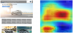 Bmw.com.tr from Auto and Vehicle class (left) and network's attention on the Cars used in the design (right)